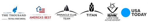 The Premier Team awards - The Thousand Wall Street Journal, America's Best, Pinnacle Club Team, Titan, RE/MAX Lifetime Achievement, USA Today, 2020 Five Star Real Estate Agent